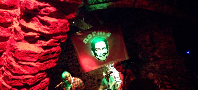 photo of a band playing a norms gig in the befords crypt