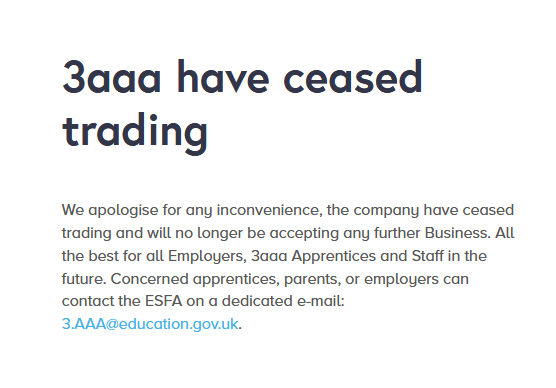 3aaa have ceased trading