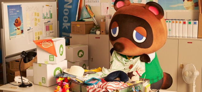 Tom Nook packing from Animal Crossing